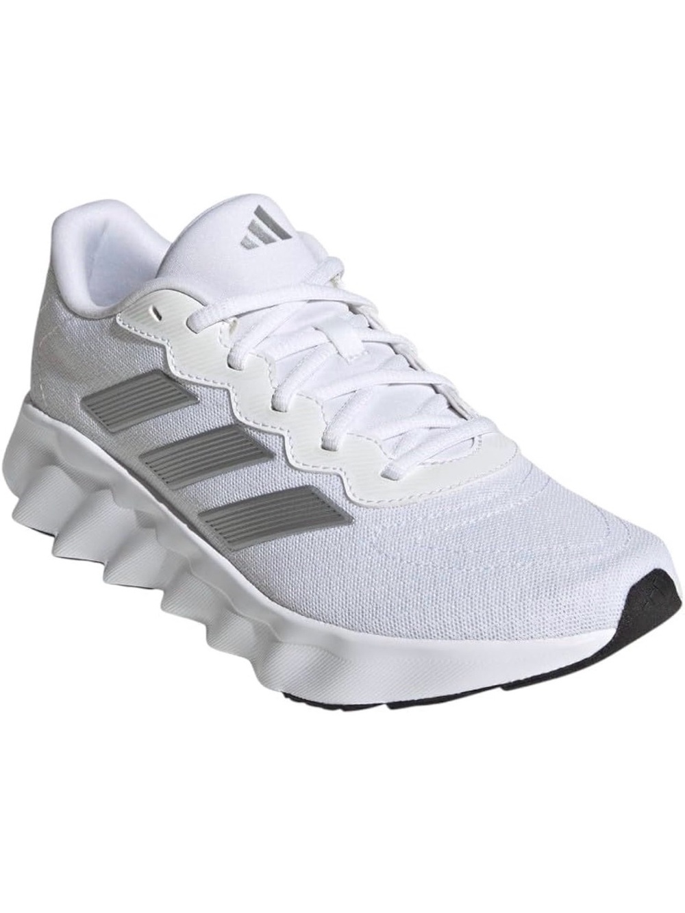 adidas White Athletic Sneaker with Gray Accents